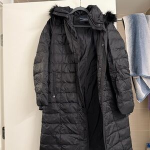 Lands' End Black Long Puffer Coat